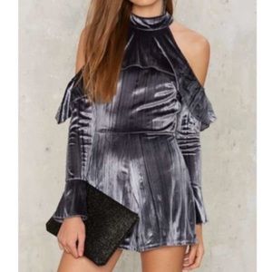 NWT OML London Silver Grey Romper Sz XS